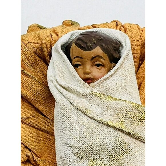 Fabric Mache Nativity Holy Family Baby Jesus Mary Joseph Home for the Holidays - Picture 11 of 16